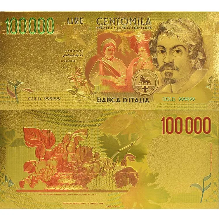 Самые продаваемые продукты 2015 Позолоченные банкноты оптом 100 тысяч итальянских