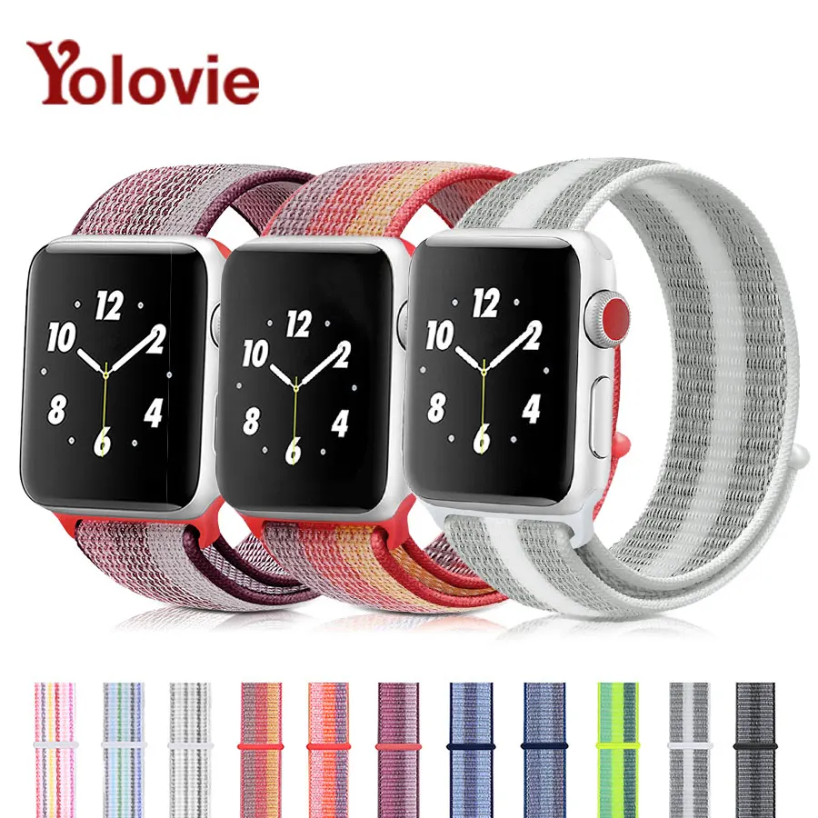Спортивный тканый нейлоновый ремешок для Apple Watch 42 мм 38 наручный браслет 40 44 iWatch