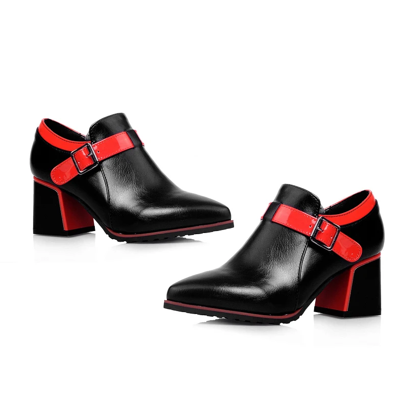 2016 Новые Туфли Женщина Большой Размер Мода Лакированной Кожи Квадратных Котенок