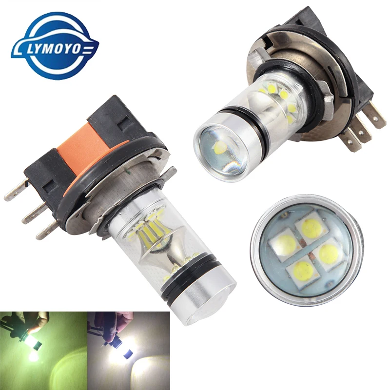 

LYMOYO auto H15 Светодиодный 100 Вт 20smd лампа высокой мощности белый для дневных ходовых огней drl Противотуманные фары замена головной светильник пы...