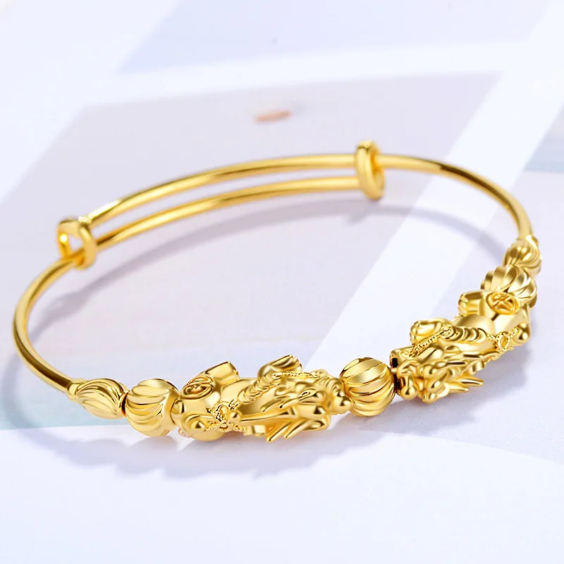 Новая мода золото Евро валюта перевод денег бусины push pull браслет женский медный