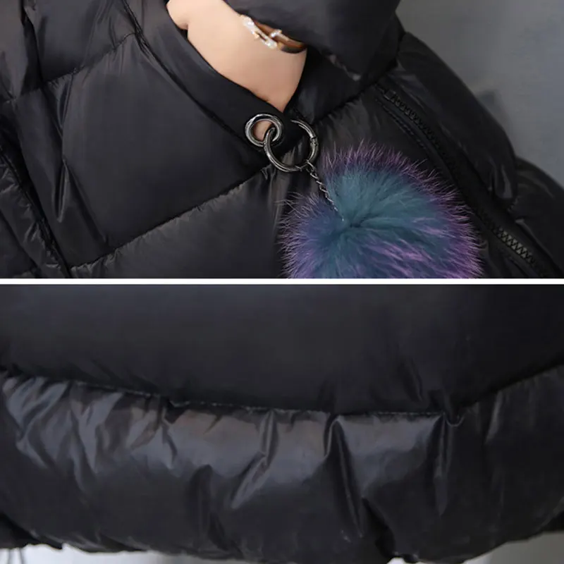 90% Fluffy White Duck Down Warm Coat Women Winter Jacket Long Parkas Raccoon Fur collar Hooded Outerwear Ladies New XC25 | Женская