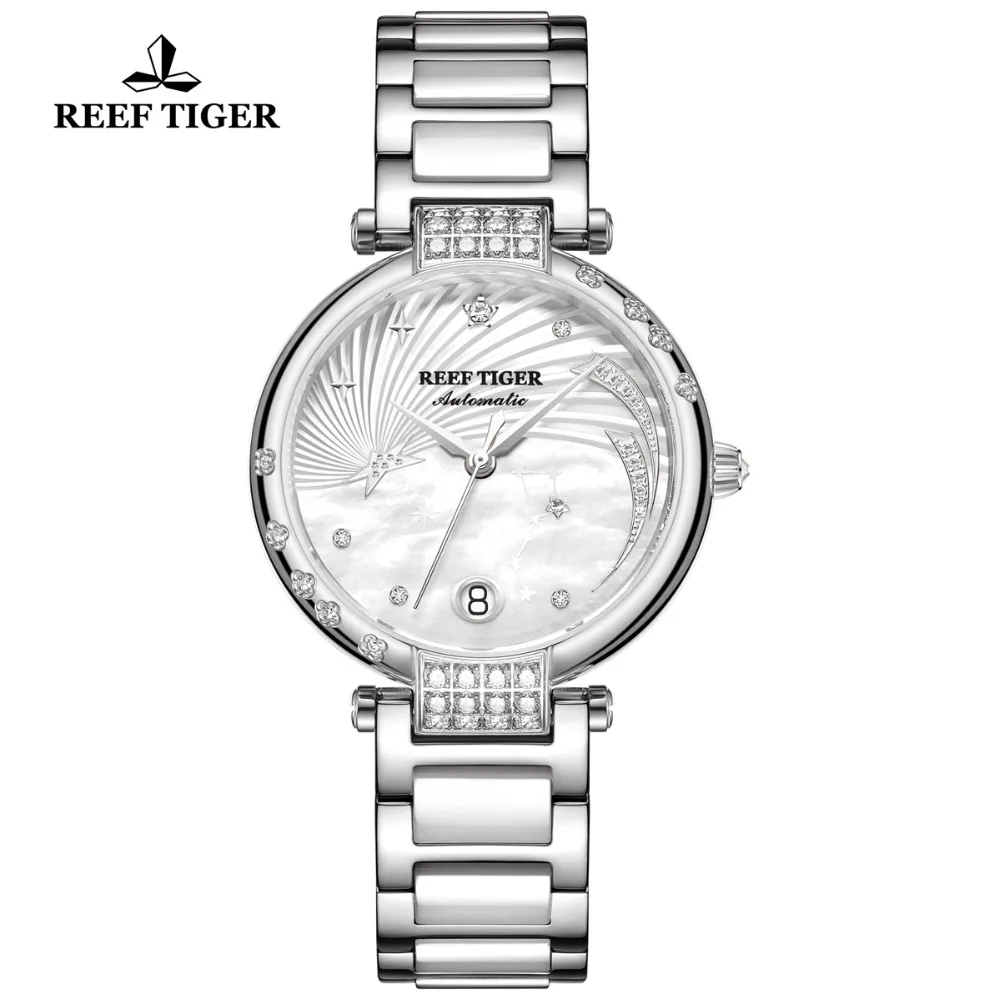 Reef Tiger/RT Роскошные модные автоматические часы Reloj Mujer женские бриллиантовые с