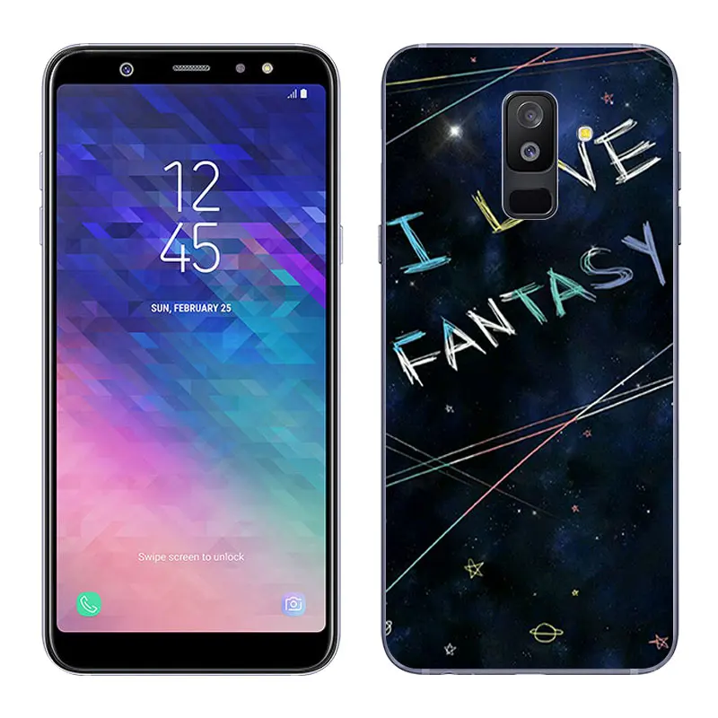 Чехол для телефона Samsung Galaxy A6 + (2018) прозрачные гелевые Чехлы модные окрашенные 6 0