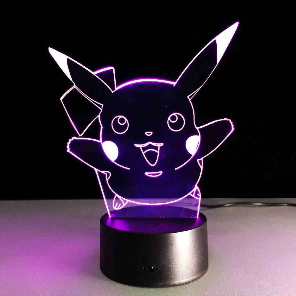 Прямая поставка ночник Pokemon Go Pikachu 3D светодиодный светильник фигурка игрушка