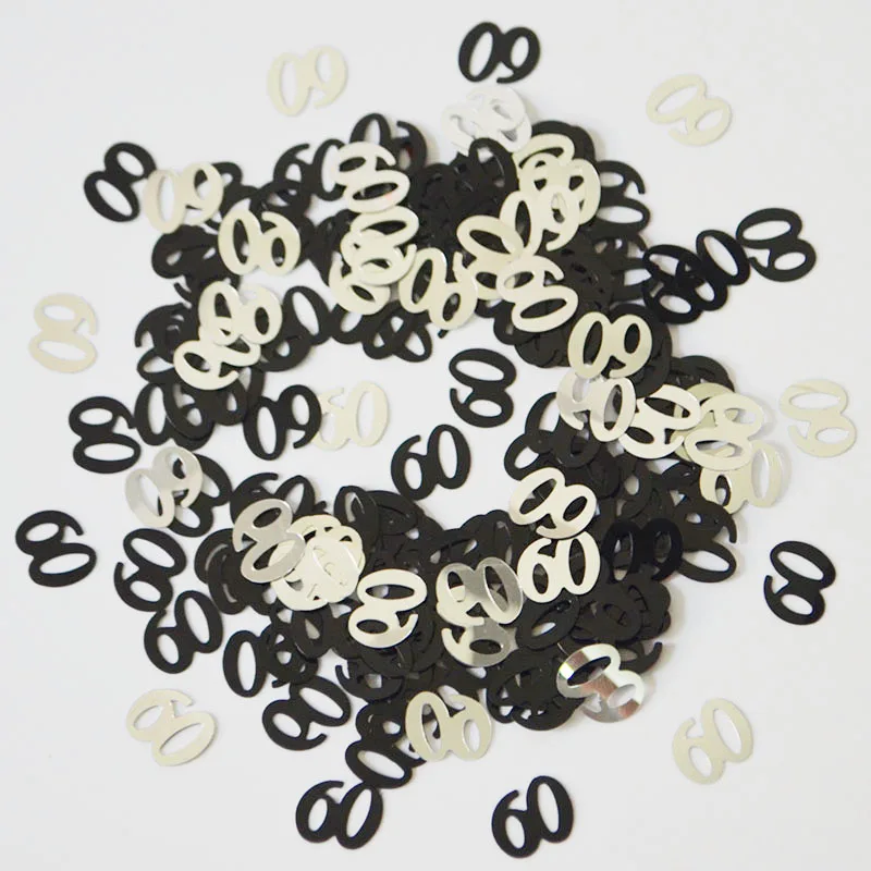 Черный серебристый смешанный с днем рождения конфетти стол разброс украшения