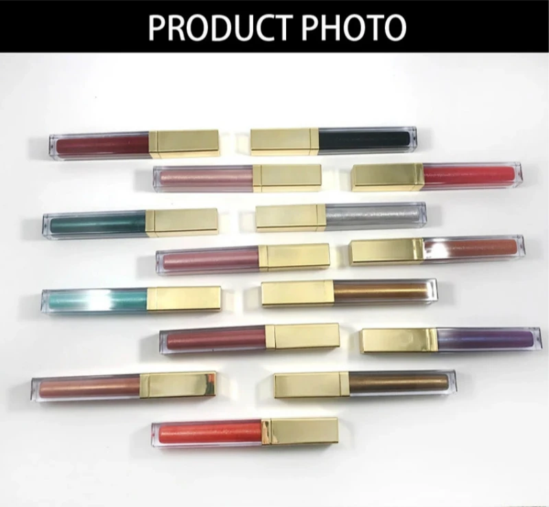 Wholesale Waterproof 15 Colors Shimmer Shiny Liquid Lip Gloss Lipstick Square No Logo Makeup Lip Gloss Lipstick Lip sticks 15pcs