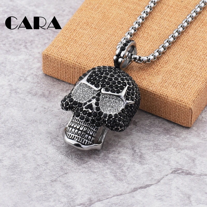 Мужское ожерелье в стиле хип-хоп украшение из нержавеющей стали 316L со стразами и