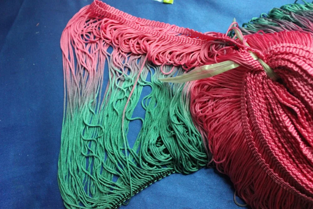 Бахрома Dip Dye с бахромой Омбре кисточка мягкий искусственный шелк макраме для