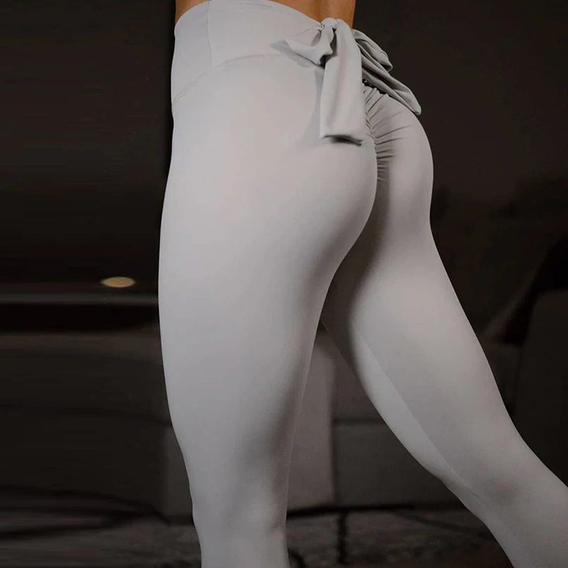 Женские Штаны Для Йоги раздавите booty леггинсы Push up пинетки регулируемый галстук штаны для танцев колготки спортивный фитнес для женщин лосины для фитнеса