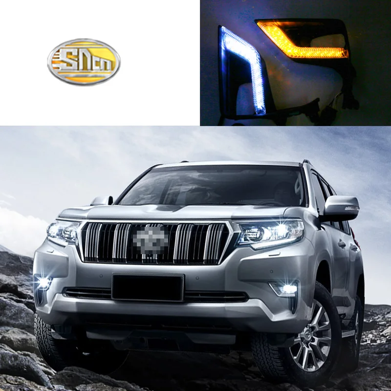 Для Toyota Land Cruiser Prado габаритные огни туман светодио дный светодиодные DRL с желтым поворотов 12 В в полагаться