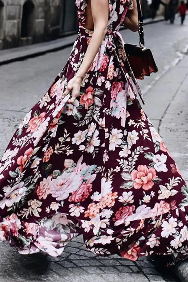 Floarl Printed Dresses Summer dress women Blockbuster Women's Fashionable Sleeveless and Long Skirts party dresses | Женская одежда