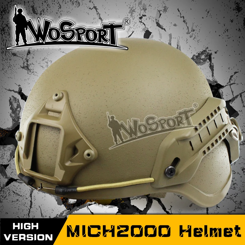 Тактический шлем WoSporT Emerson ACH MICH 2000 военный с креплением NVG и боковым Рельсом для