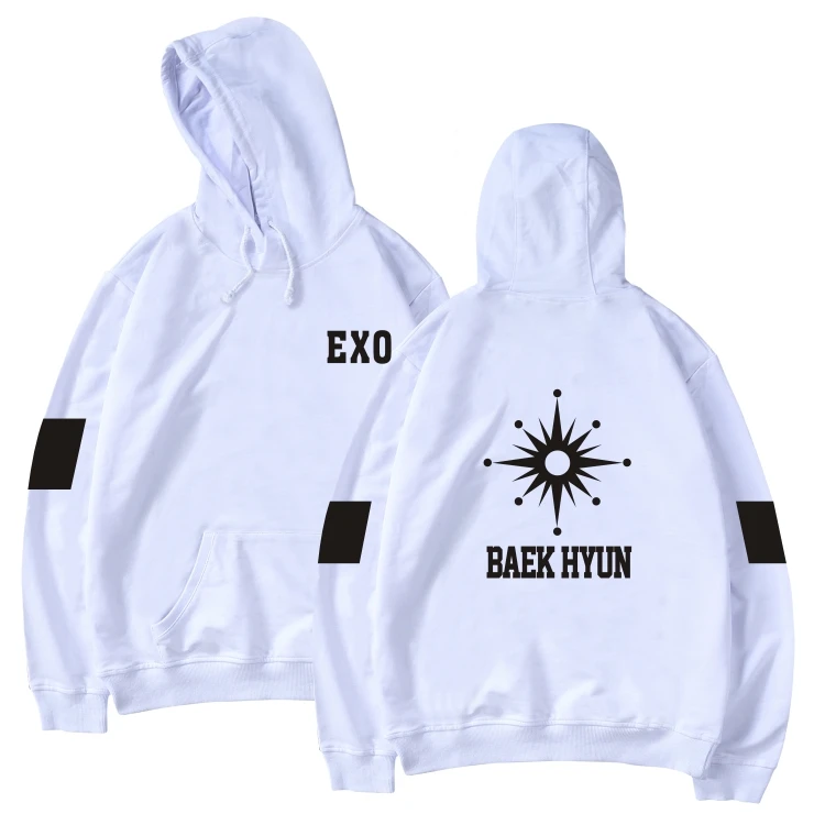 Худи EXO с логотипом Kpop в стиле Харадзюку Женская толстовка Осенний корейский
