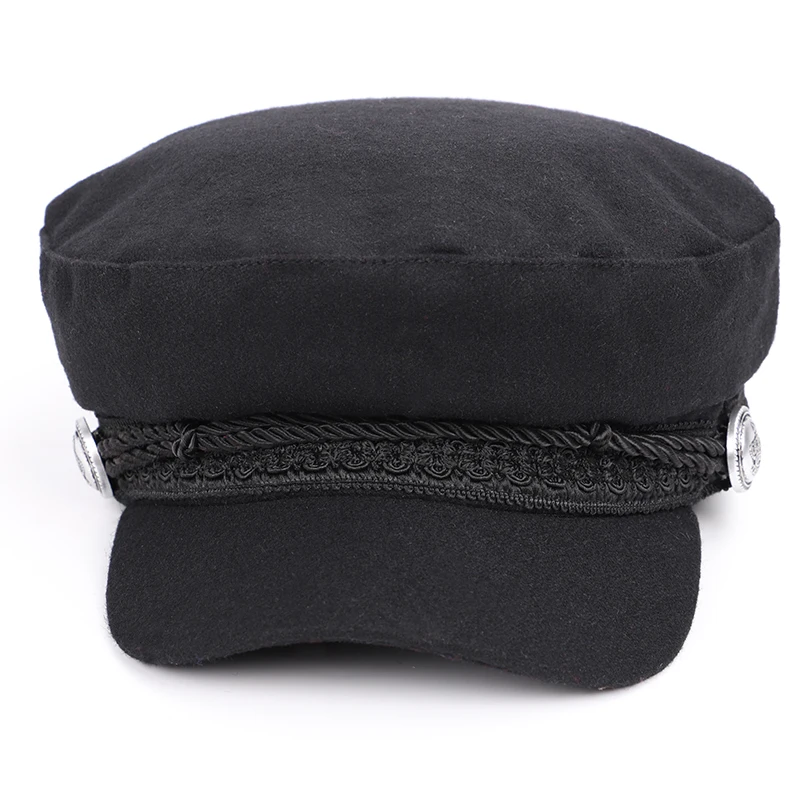 Hot Fashion Solid Color Military Hats Newsboy Hat Autumn Winter Man Woman Captain Caps Vintage Trucker Wool Casual Flat Cap Bone |