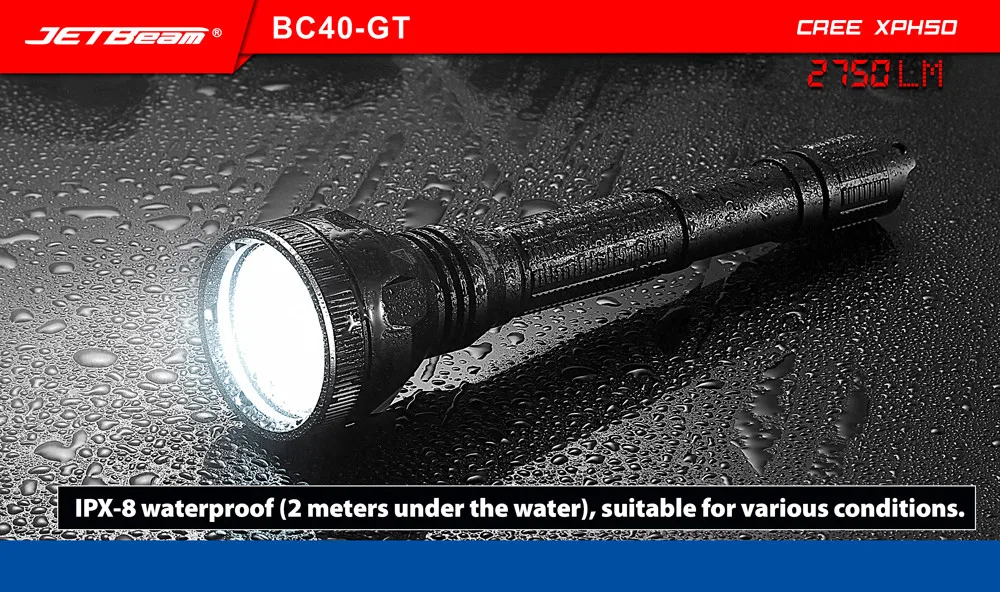 Новинка 2019 высококачественный фонарь Jetbeam BC40GT/прожектор 2750Lm XHP50 LED Прямая