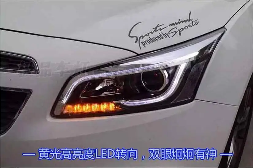 2pcs Bumper lamp for chevrolet Cruze Headlight 2016year DRL Bi Xenon Lens HI LO Parking HID Fog Lamp cruze Taillight