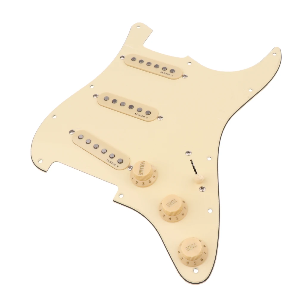 SSS Pickguard загружен Alnico V пикапы 11 отверстий с винтами Струнные инструменты для Strat ST