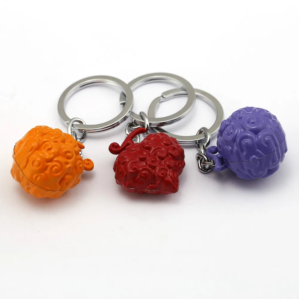 

Anime One Piece Keychain Devil Fruit Metal Alloy Key Ring Holder Luffy Ace Law Key Chains Car Chaveiro