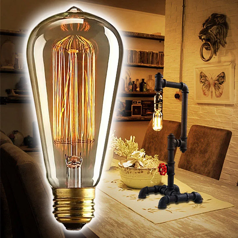 Античный Ретро винтажный E27 40 Вт 110 В/220 В Edison Light лампа накаливания свет