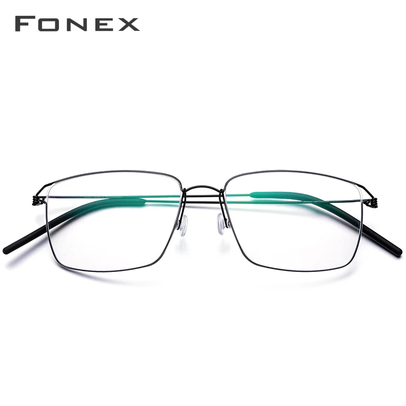 FONEX Titanium Alloy Glasses Frame Men Prescription Eyeglasses New Women Myopia Optical Korean Morten Screwless Eyewear 98624