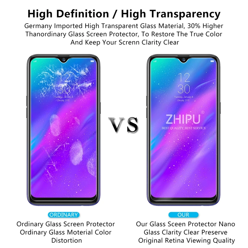 Закаленное стекло Realme 3 для OPPO Защитное экрана 2.5D 9 H закаленное защитная