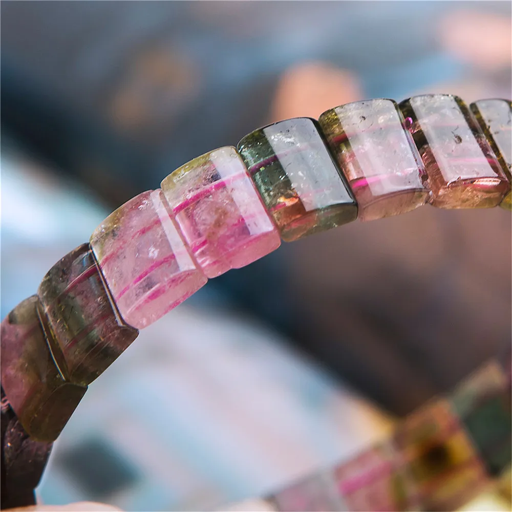 Ювелирные изделия Браслеты Натуральный красочный Турмалин кварцевый кристалл