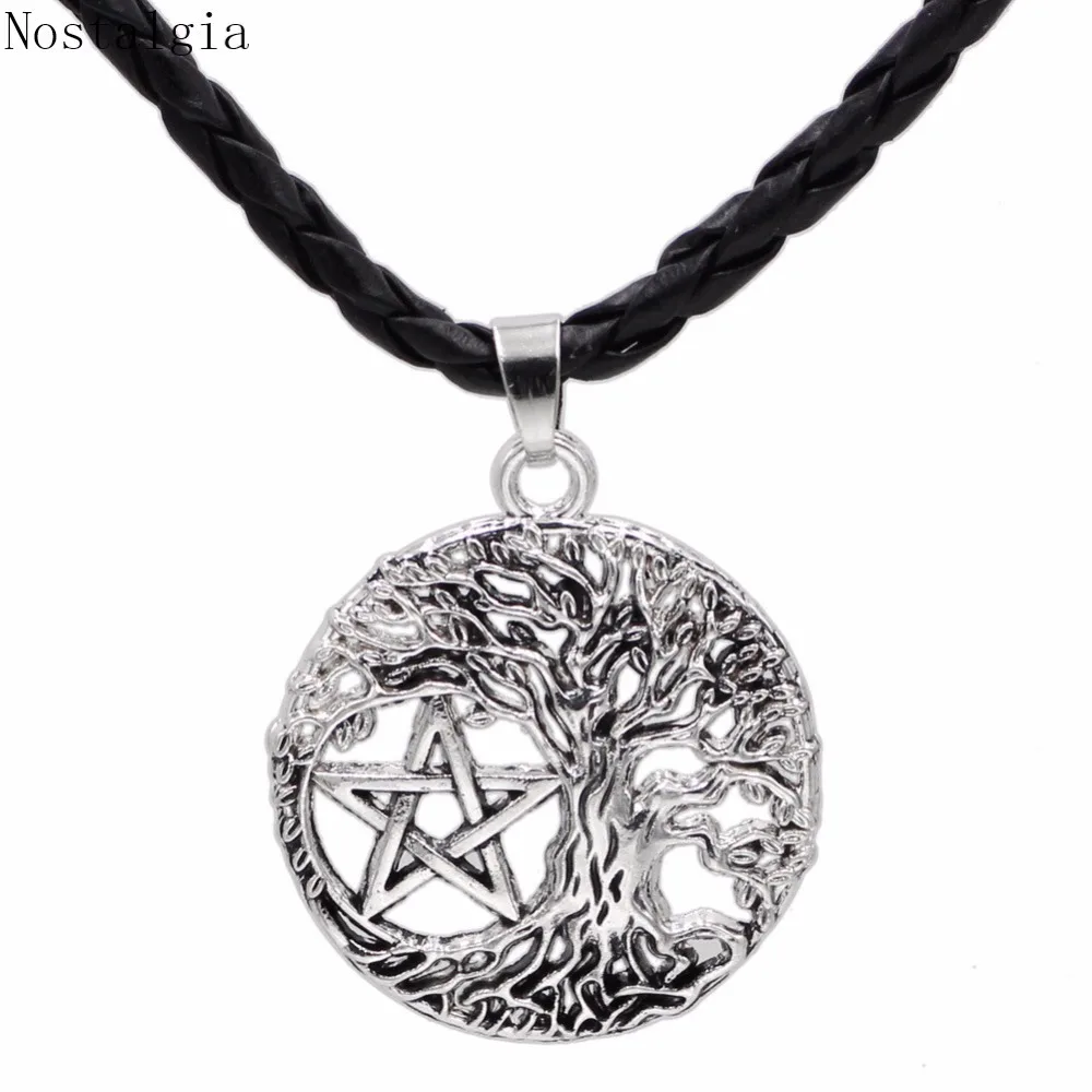 Ностальгия Древо жизни Пентакль Пентаграмма изысканное ожерелье Wicca Pagan