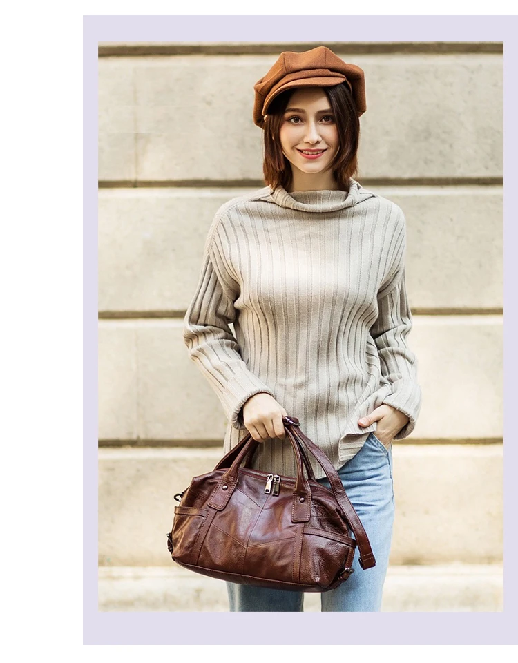 High quality fashion head layer cowhide handmade lady's bag cross-body bag lady's single shoulder bag lady's handbag
