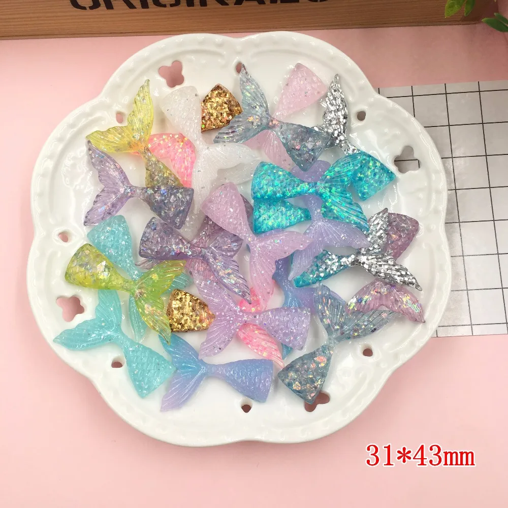 5 шт. кавайная смола горячая Распродажа морской лошади милый хвост блестящий