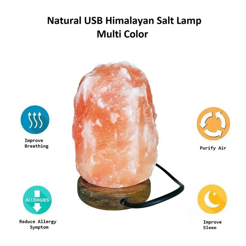 Himalayan salt lamp 7 colors crystal allies gallery flqmmable natural rock relieve pressure ai | Лампы и освещение