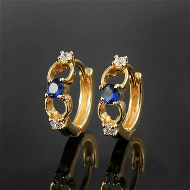 Новые Свадебные романтические серьги Simple18K Позолоченные Модные ювелирные