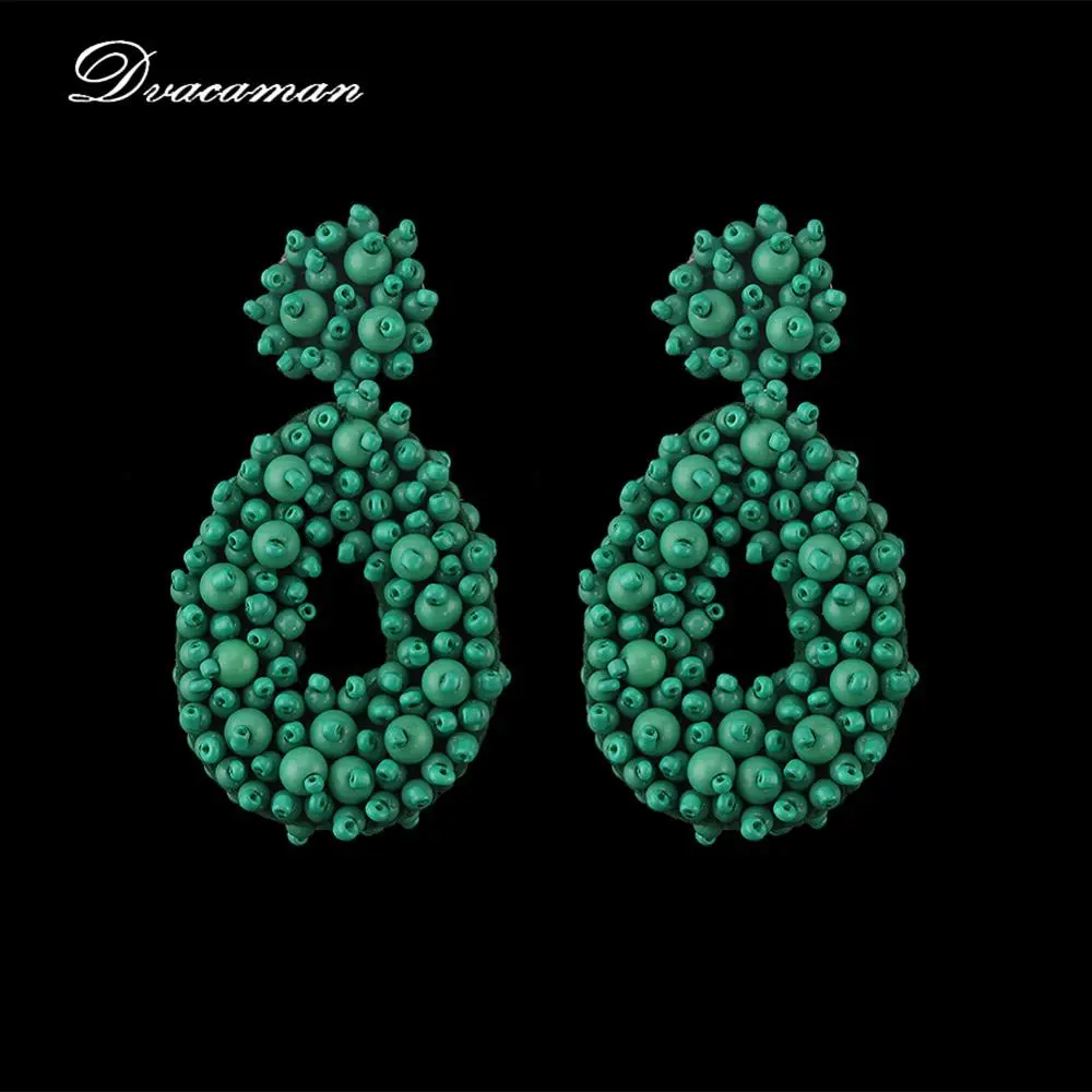 green Dvacaman, дизайн ZA, бусины, капли воды, серьги для женщин,, модные, полимерные, массивные, свадебные, вечерние, подарки, ювелирные изделия, бижутерия R66 - Окраска металла: green