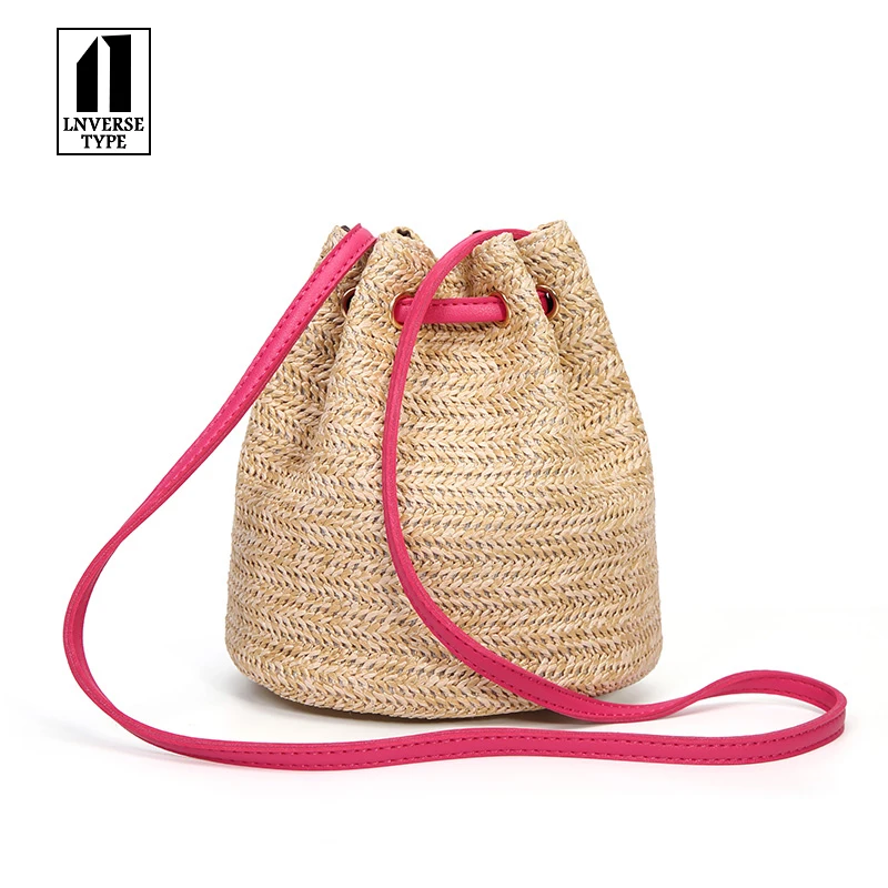 Hand-woven Round Straw Beach Bag Vintage Handmade Woven Shoulder Raffia Circle Rattan Bags Bohemian Summer Vacation Casual | Багаж и сумки