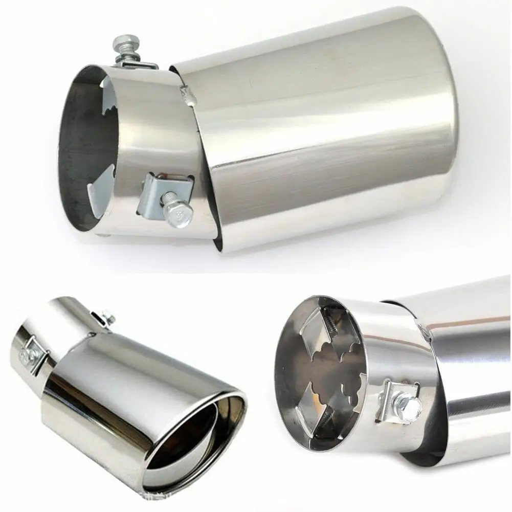 Автомобильный Универсальный наконечник круглый серебристый хромированный