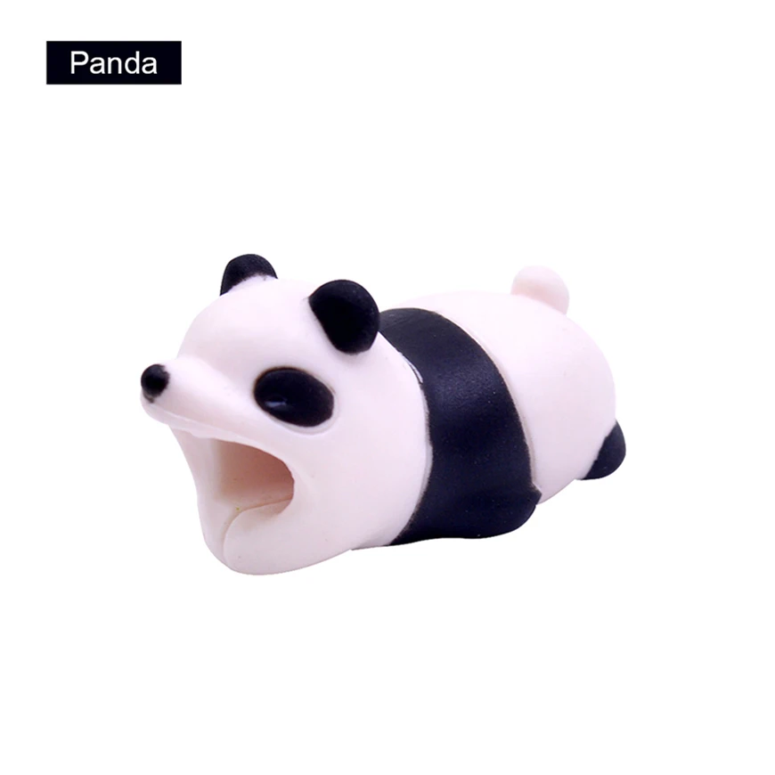Panda CHIPAL большой укус животных кабель протектор для iPhone USB органайзер для кабеля данных зарядное устройство моталки Chompers Акула панда мультфильм укусы - Цвет: Panda