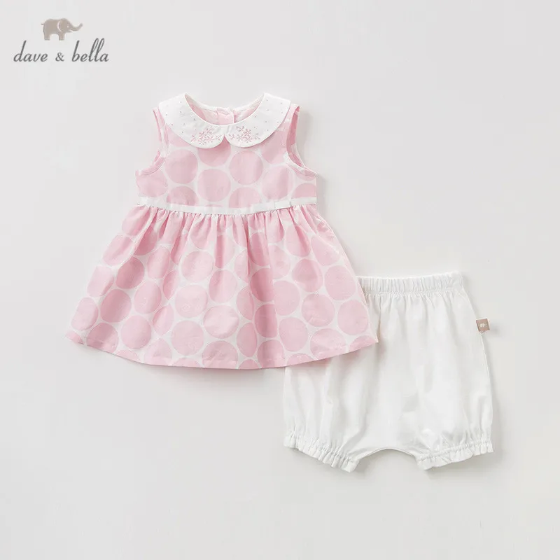 DBJ10538 Dave bella летний комплект одежды для маленьких девочек милые детские костюмы в
