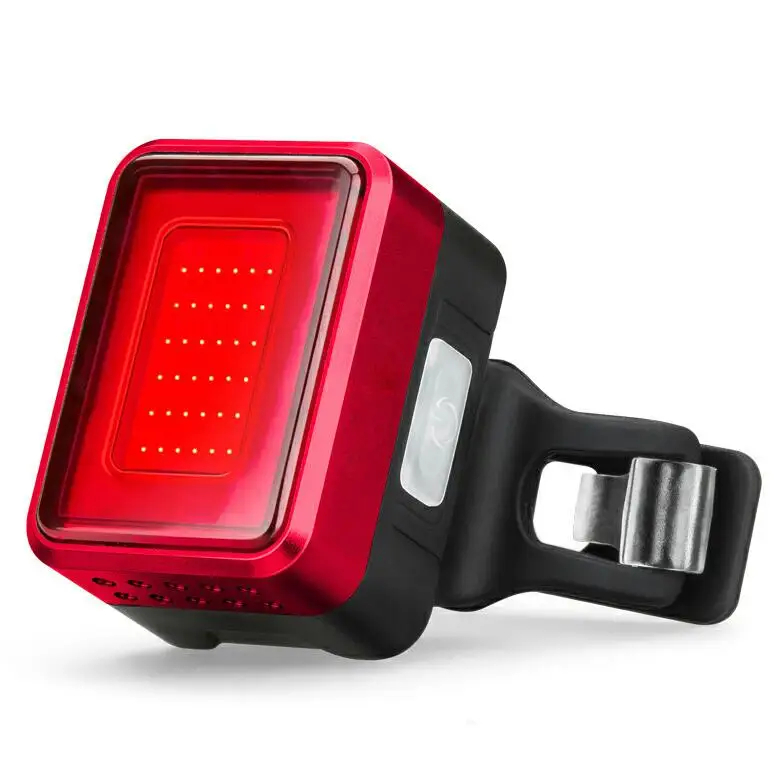 Red USB велосипед задний Светильник Велоспорт работает на основе электромагнитной индукции от включения тормоза хвост светильник MTB дорожный Ночная езда на велосипеде светильник s заряда Предупреждение лампа - Цвет: Red