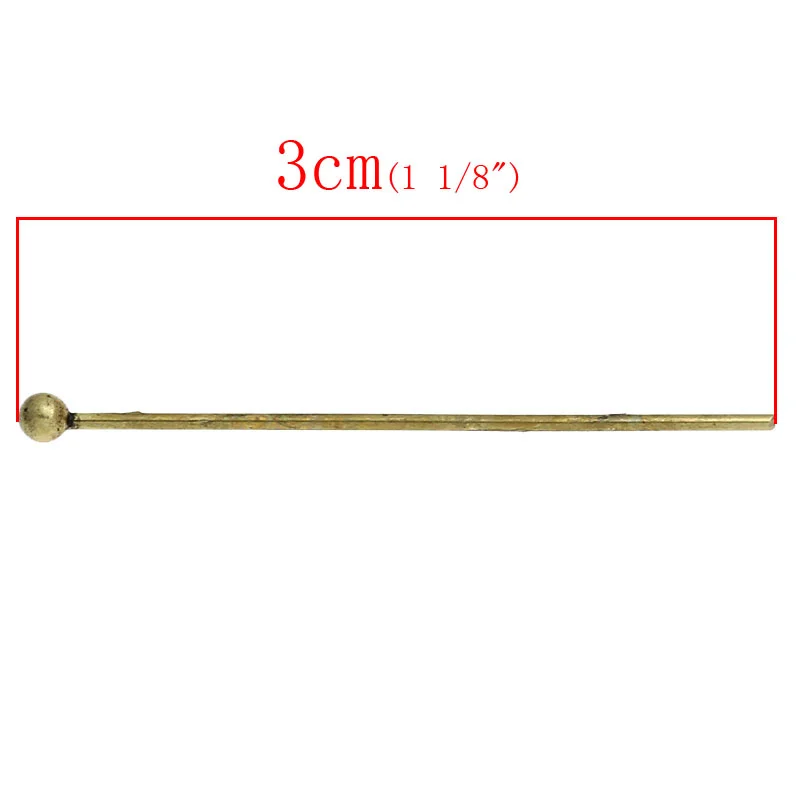 8 сезонов Шариковые булавки античная бронза длина 3 см 0 7 мм (21 калибр) 500 шт. (B32459) |