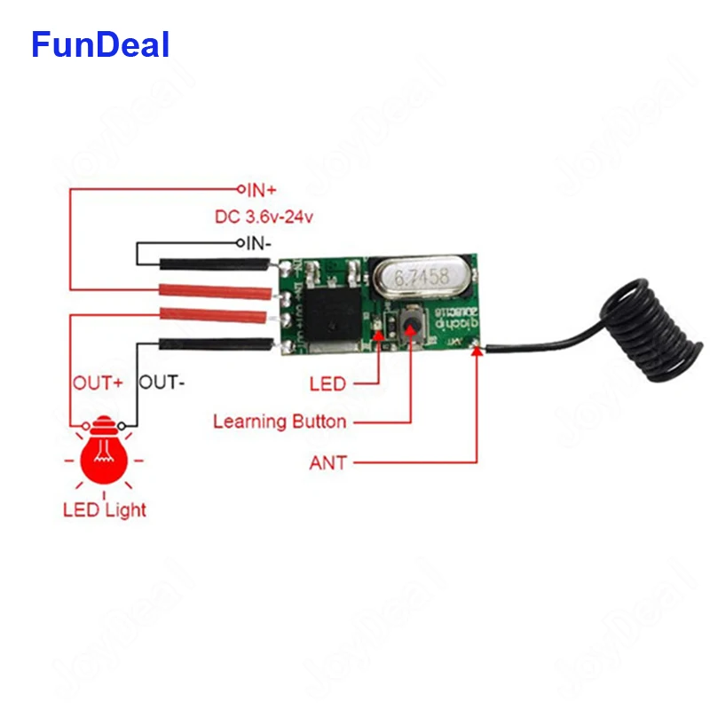 Беспроводной Радиочастотный пульт дистанционного управления 433 МГц мини