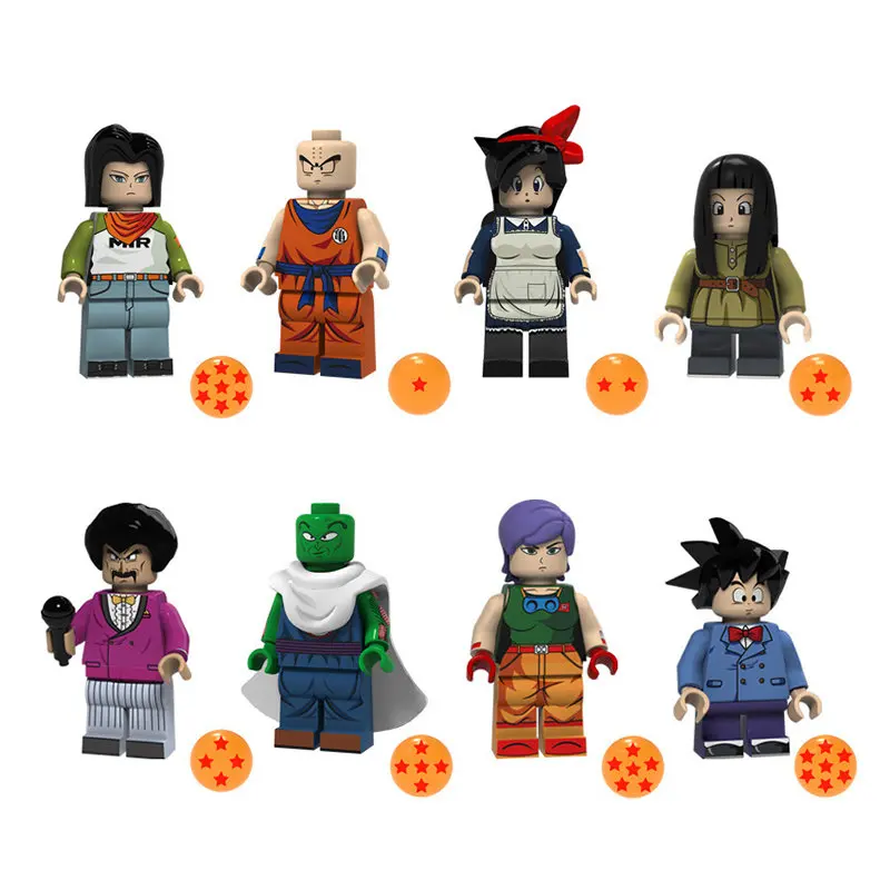 PG8168 8 шт./лот Dragon Ball Z Black Goku Naba Sun Wukong Badak Dales фигурки строительные блоки Подарочная игрушка Бренд Минифигурка - Цвет: PG8168
