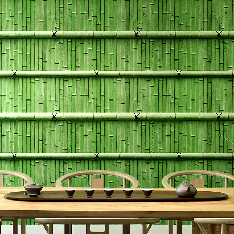 

Chinese Style Washable Wallpaper 3d Bamboo Restaurant Hotel Waterproof Wall paper Roll Living RoomHome Decor