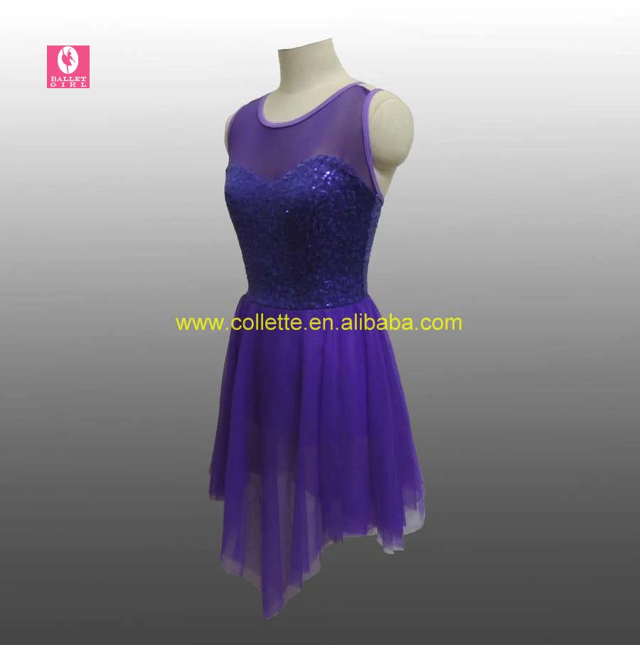 Mbq505 Фиолетовый блесток лайкра взрослых этап мягкой Танцы балетное платье |