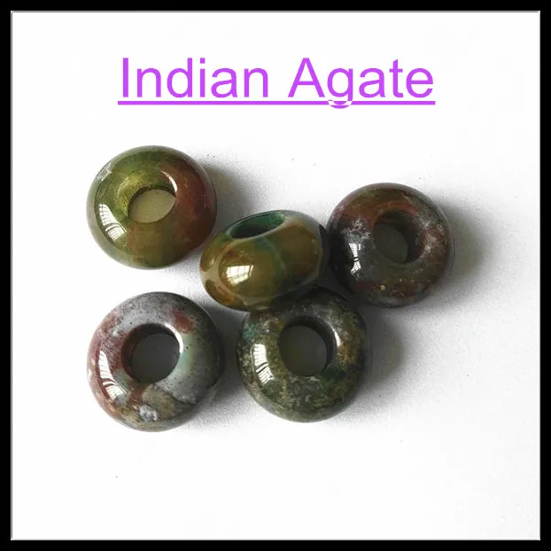 

12pcs/lot nature indian agatee stone european beads accessories jewelry beads for bracelet making size 8x14mm hole size 5mm