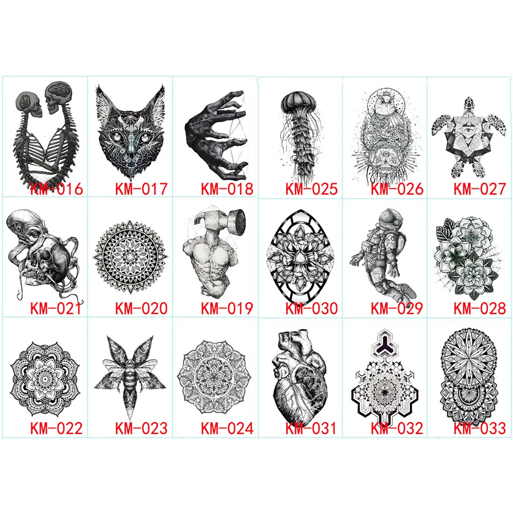 1 Sheet Creative Waterproof Tattoo Paste Paper KM-030 Flower Arm Body Art Drop Pattern Temporary Sticker for Beauty Women | Красота и