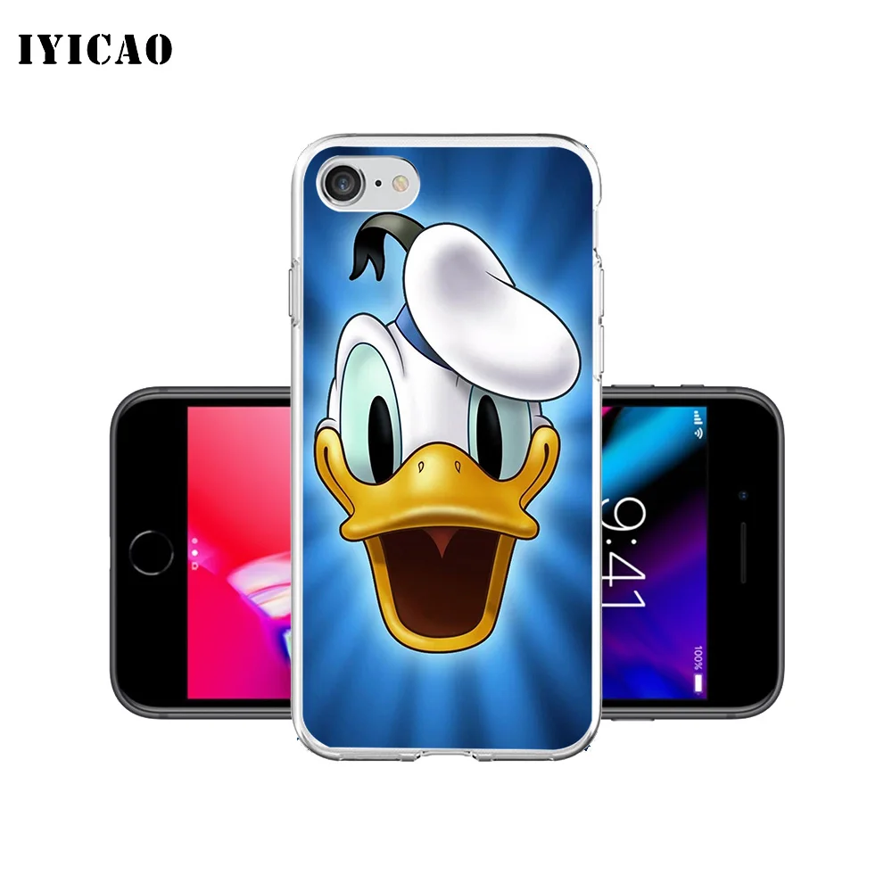 IYICAO Дональд Дак Мягкий силиконовый чехол для телефона iPhone X XR XS MAX 6 6s 7 8 Plus 5 5S SE TPU