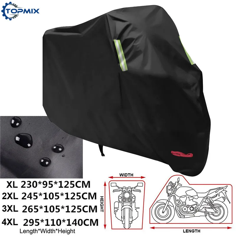 XL XXL XXXL XXXXL 190T черный чехол для мотоцикла водонепроницаемый наружный УФ дождевик