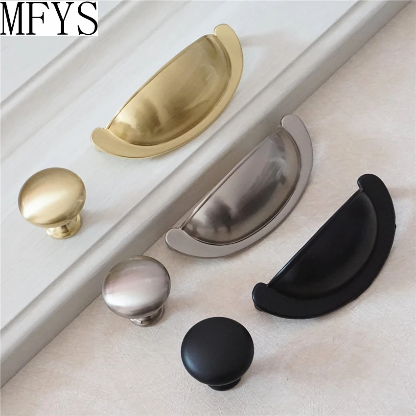 

Brushed Gold Semicircle Handles for Furniture Nickel Round Cupboard Door Knobs Cabinet Handle Wardrobe Pulls Kitchen Accessories