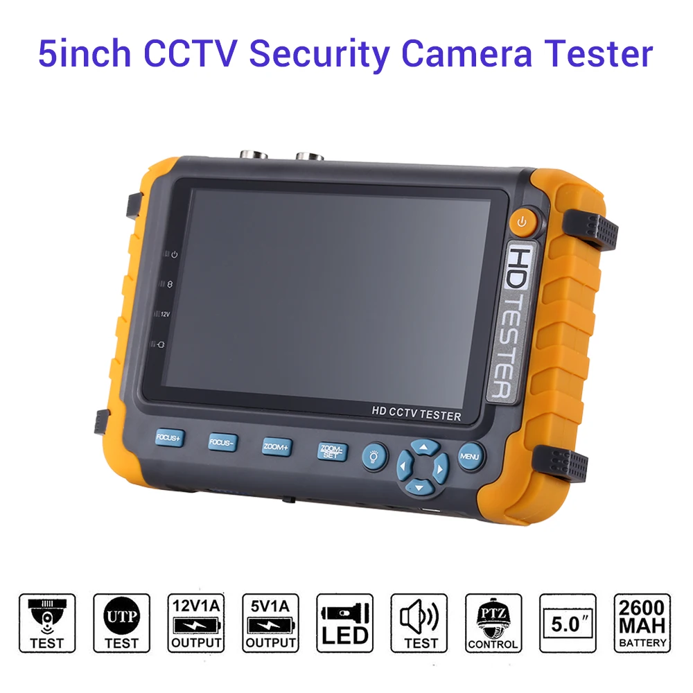 Ahd cctv тестер камеры безопасности с 5-дюймовым TFT ЖК-монитором для 4 в 1 TVI CVI