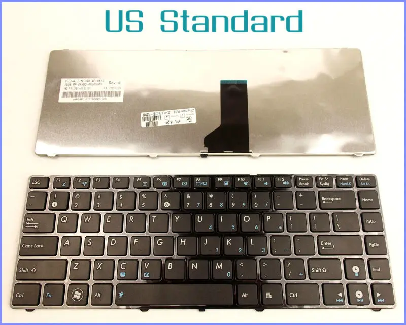 

US English Version Keyboard for ASUS K42JP K42JE K42JR K42JK K42JBK42D K42JC K42N P43 P43E K84HR Laptop WITH BLACK FRAME